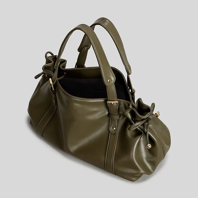 Women's Elegant Boston Style Crossbody Bag — Versatile Work Handbag