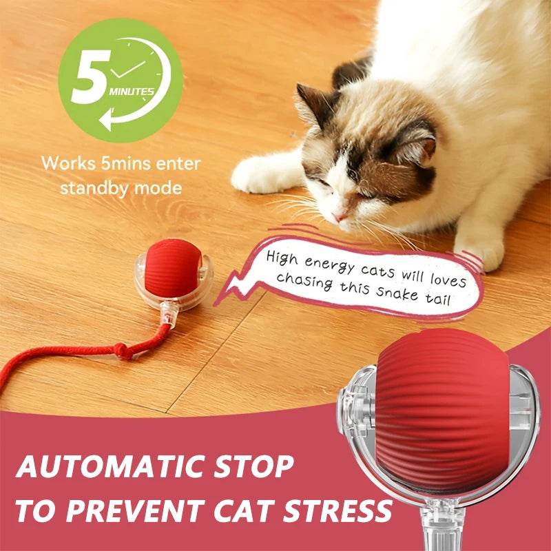 Smart Automatic Cat Toy — Self-Moving Interactive Ball with Tail