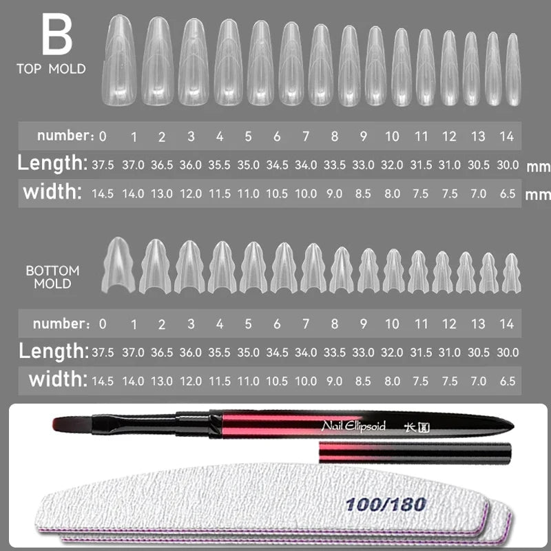 Sandwich Dual Nail Forms — Coffin and Almond Extension Molds