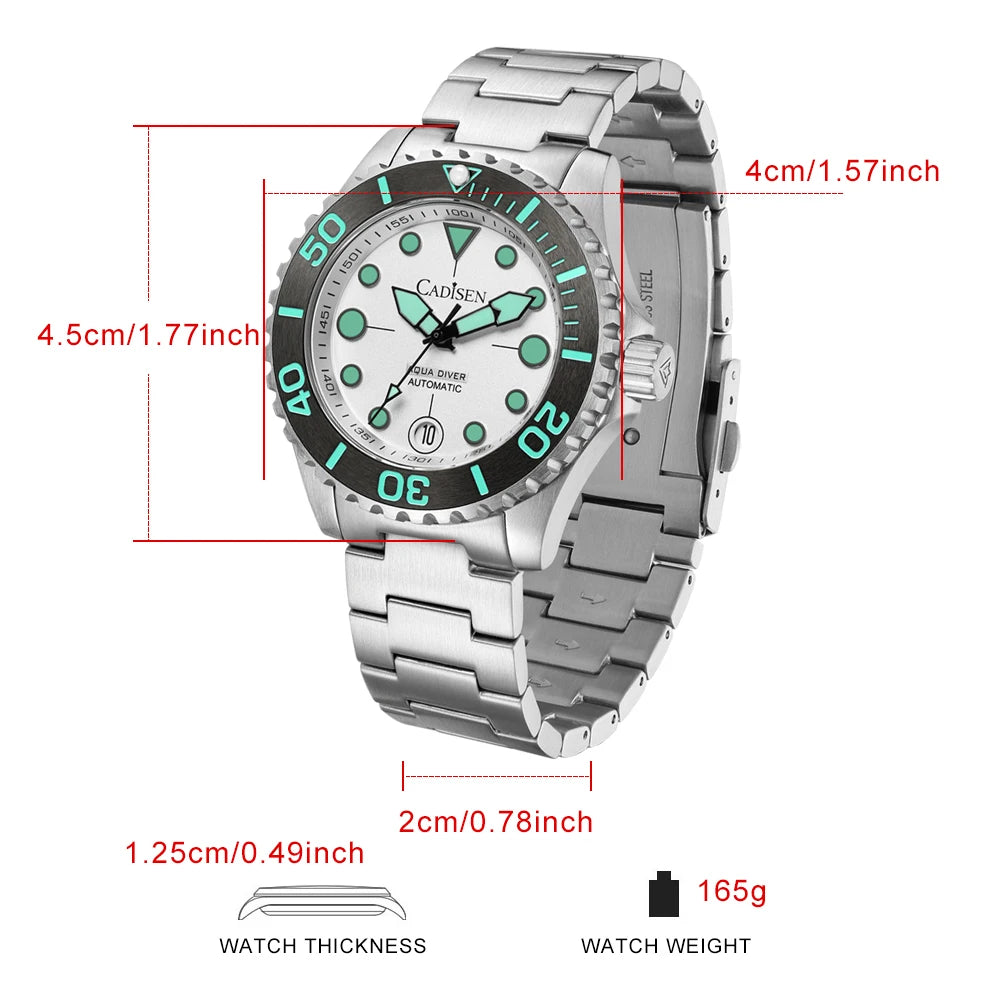 Cadisen Aqua Diver Automatic Watch — Luxury Mechanical Men's Timepiece