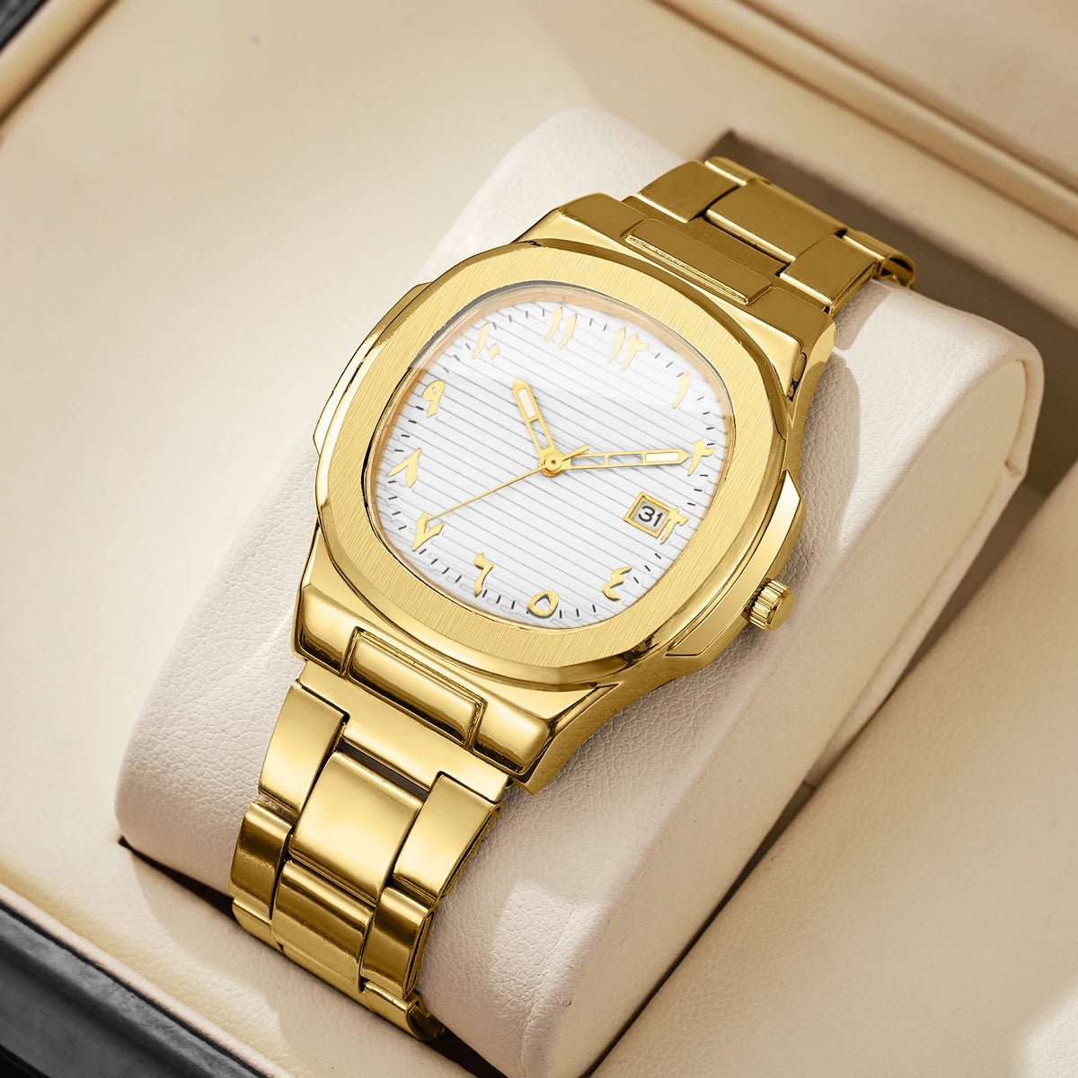 yolako Men's Business Watch — Square Dial Quartz Wristwatch with Calendar