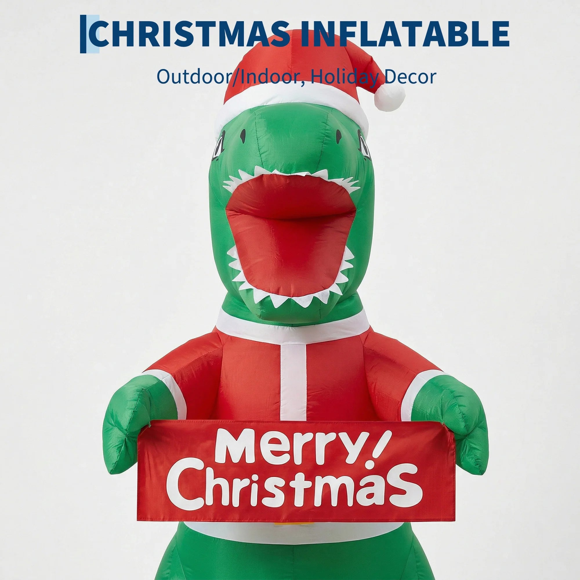 6FT Inflatable Christmas Dinosaur — Lighted Outdoor Holiday Decor