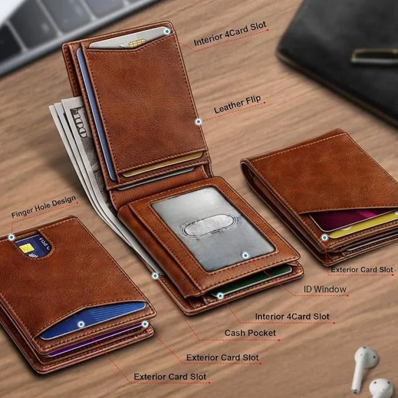 Multi-Function Business Card Holder — Slim Money Clip & Wallet