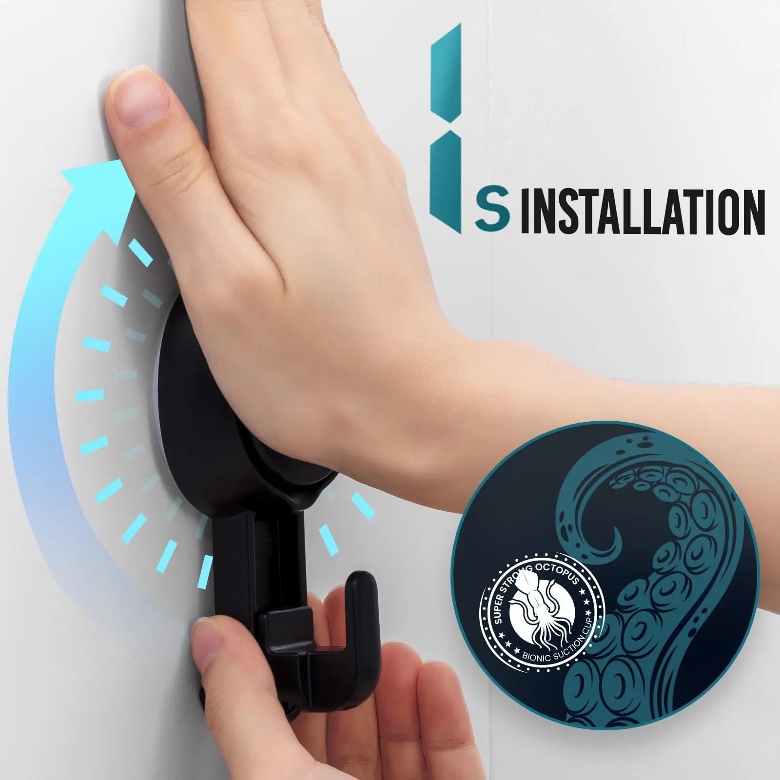 TAILI Vacuum Suction Cup Hooks — Damage-Free Towel Holder for Bathroom & Kitchen