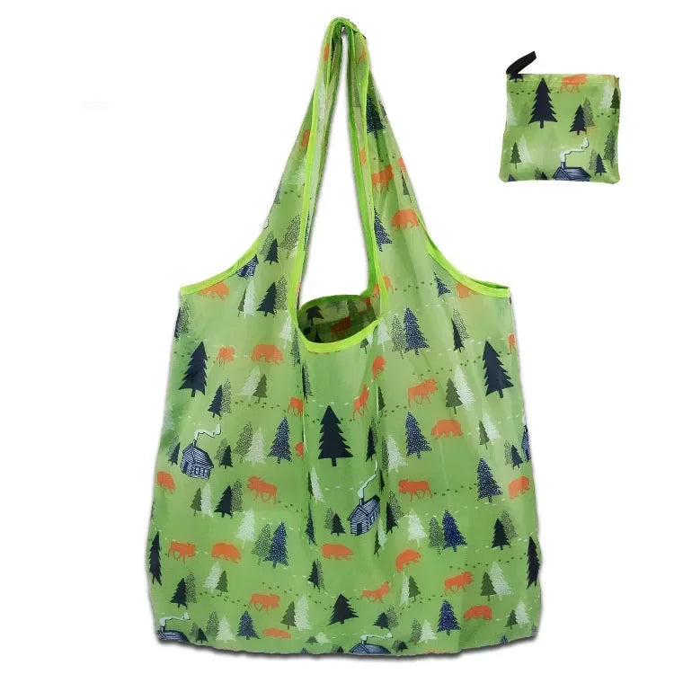 eTya Reusable Floral Shopping Bag — Foldable Large Capacity Tote