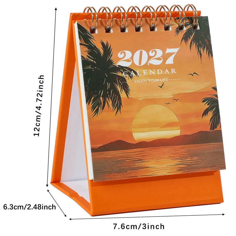 Flourishing Flowers Mini Desk Calendar — 18-Month Planner & Desktop Decor
