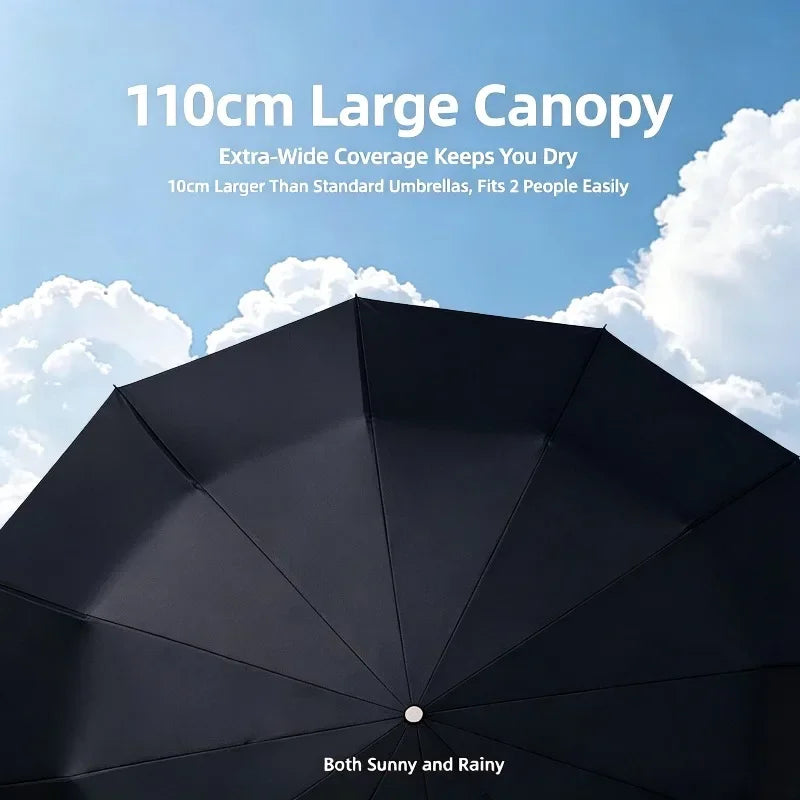 Automatic Folding Umbrella — Windproof 24-Rib Design with UV Protection