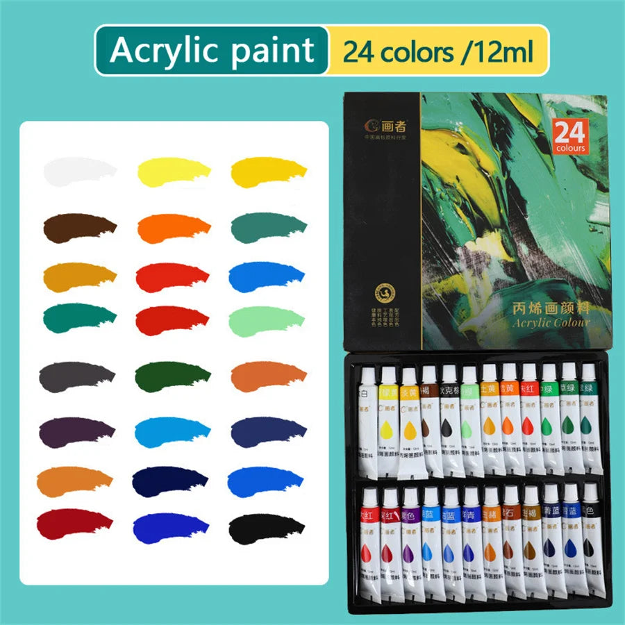 Vibrant Acrylic Paint Set — High Intensity Colors for Canvas and Glass