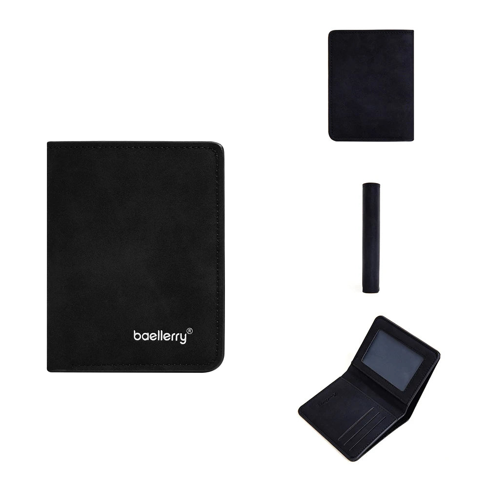 Baellerry Men's PU Leather Wallet — Slim Minimalist Front Pocket Money Clip
