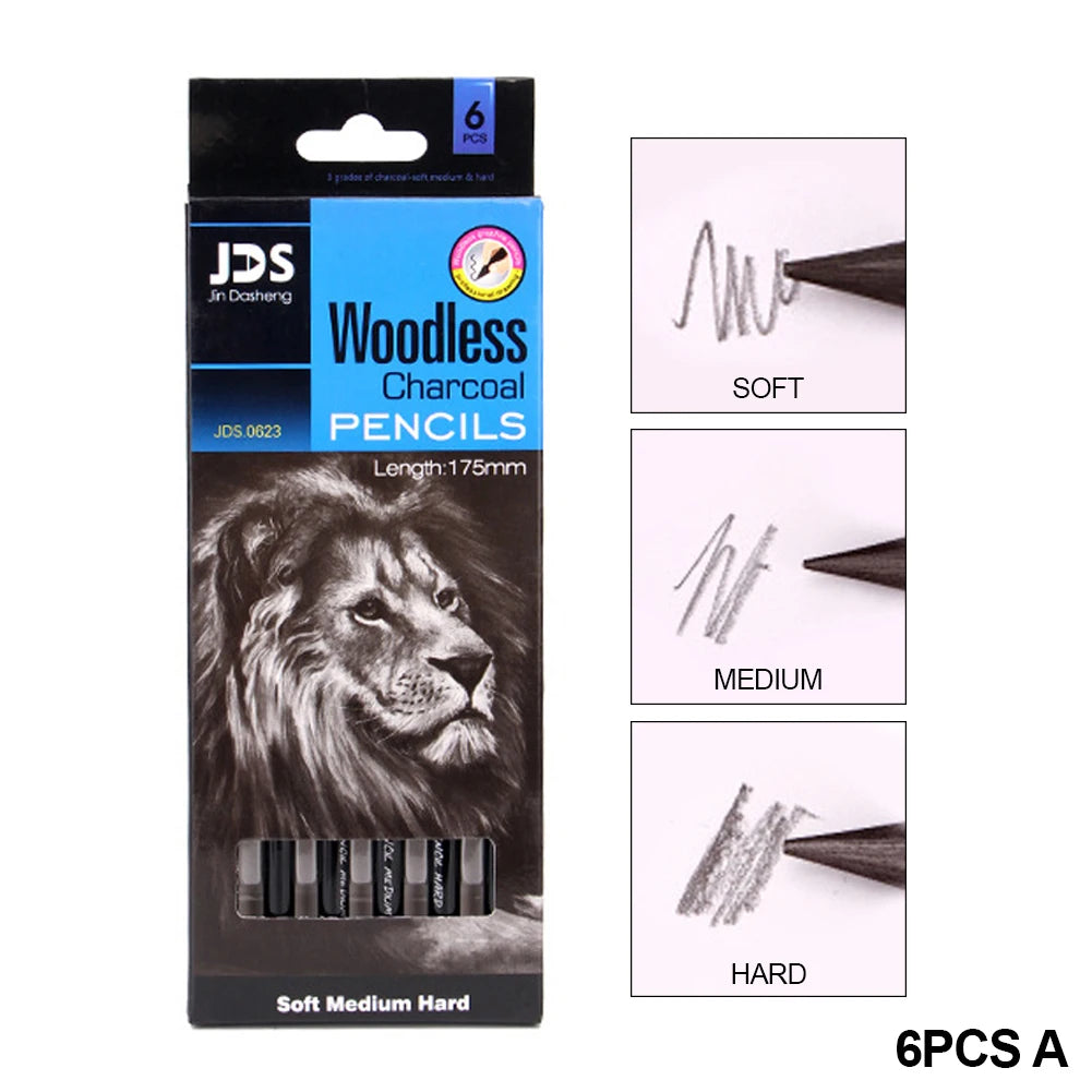 Woodless Charcoal Pencil Set — Professional Carbon Sketching Tools