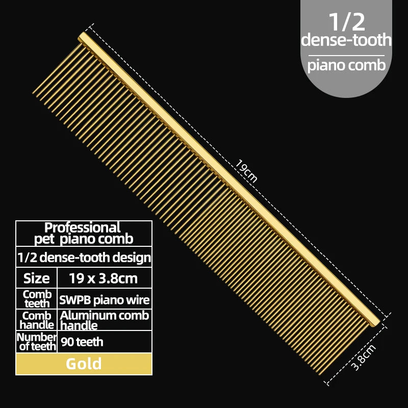 Professional Pet Grooming Piano Comb — Knot Removal & De-Shedding Tool