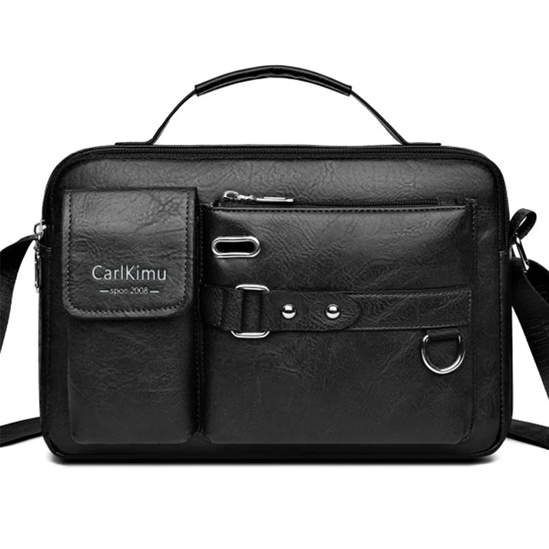 Men's Retro Messenger Bag — Waterproof Laptop Briefcase for Work & Travel