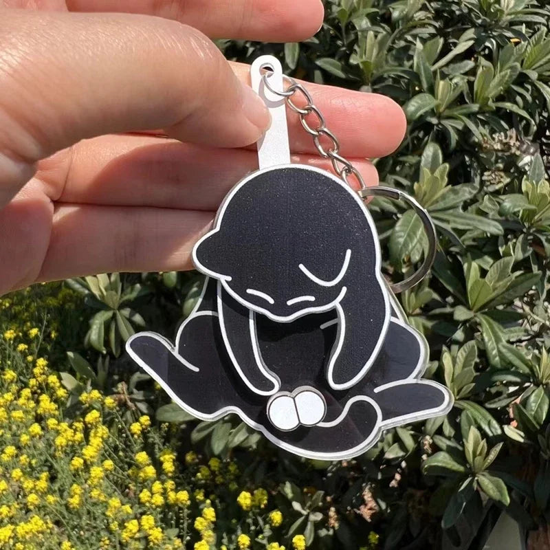 Rotatable Egg Cat Keychain — Playful Acrylic Bag Pendant & Gift
