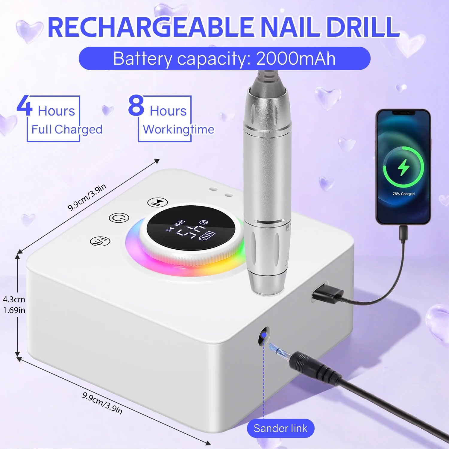 Professional Electric Nail Drill Machine — High Speed 45000RPM Manicure Tool