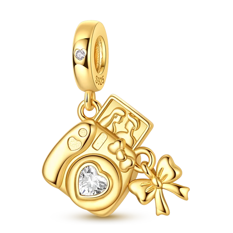 Charmhub Sparkling Zircon Elephant Charm — Gold Plated 925 Sterling Silver Bead
