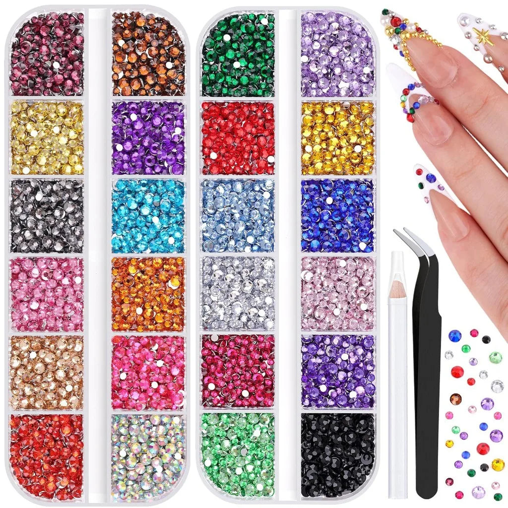 Mixed Color Resin Rhinestones — Sparkling Flatback Crystals for Nail Art & DIY