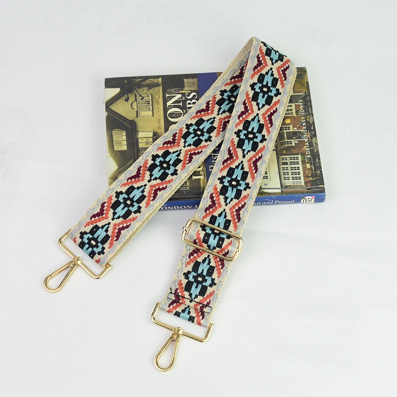 Adjustable Replacement Purse Strap — Patterned Crossbody Shoulder Belt
