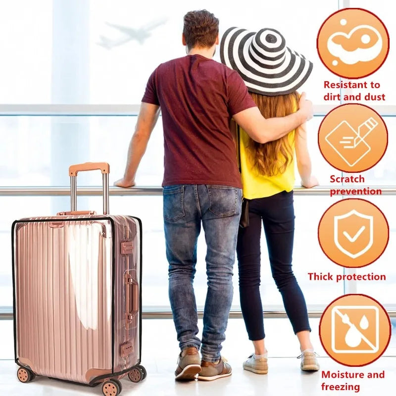 Transparent Luggage Protector — Waterproof PVC Suitcase Cover for Travel