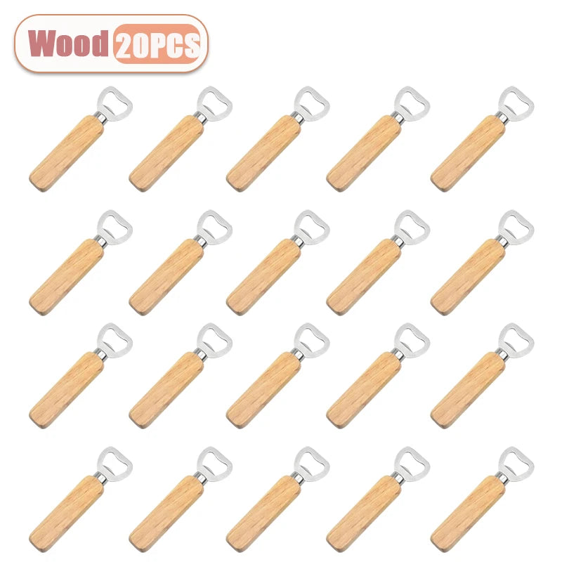 Stainless Steel and Wood Bottle Opener — Durable Manual Kitchen Tool