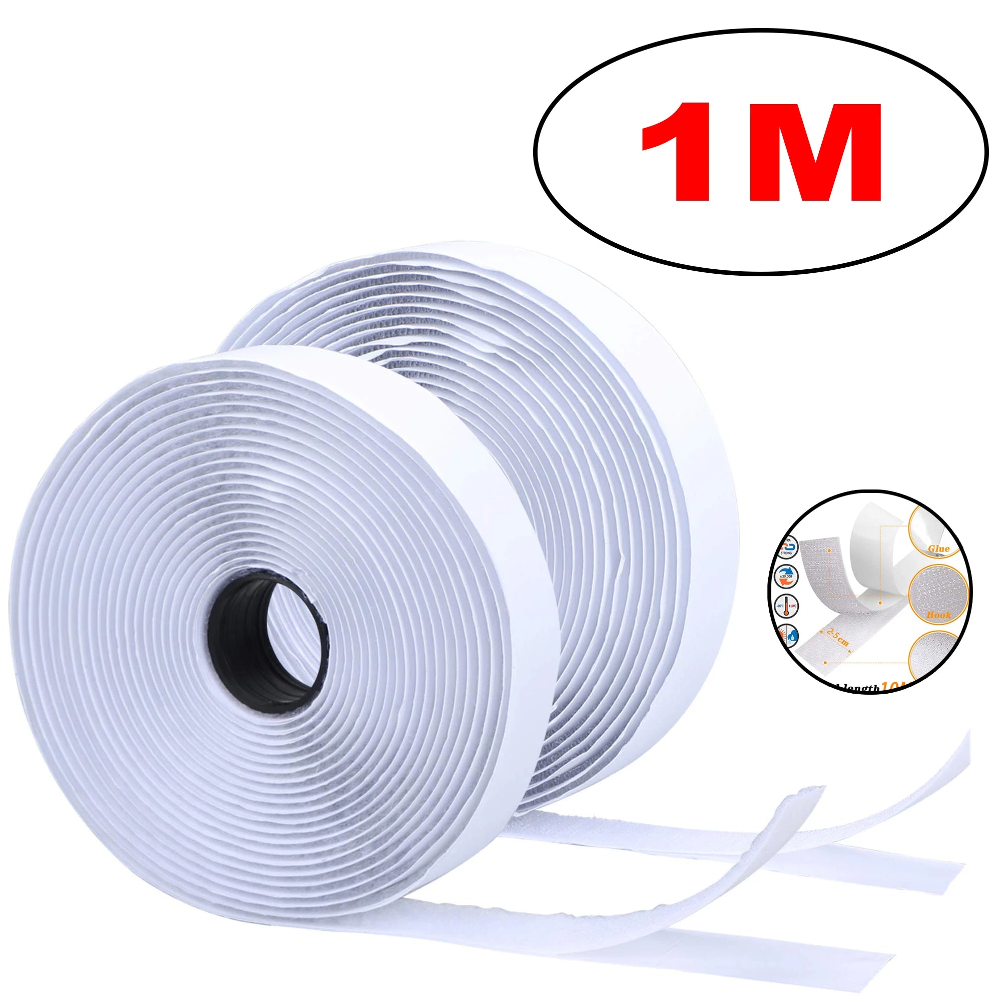 Self-Adhesive Hook and Loop Fastener Tape — Strong Double-Sided Magic Strips