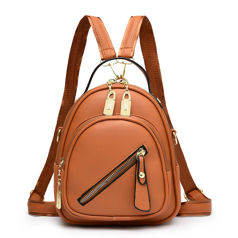 badiman Luxury Mini Leather Backpack — Stylish Small Shoulder Bag for Women