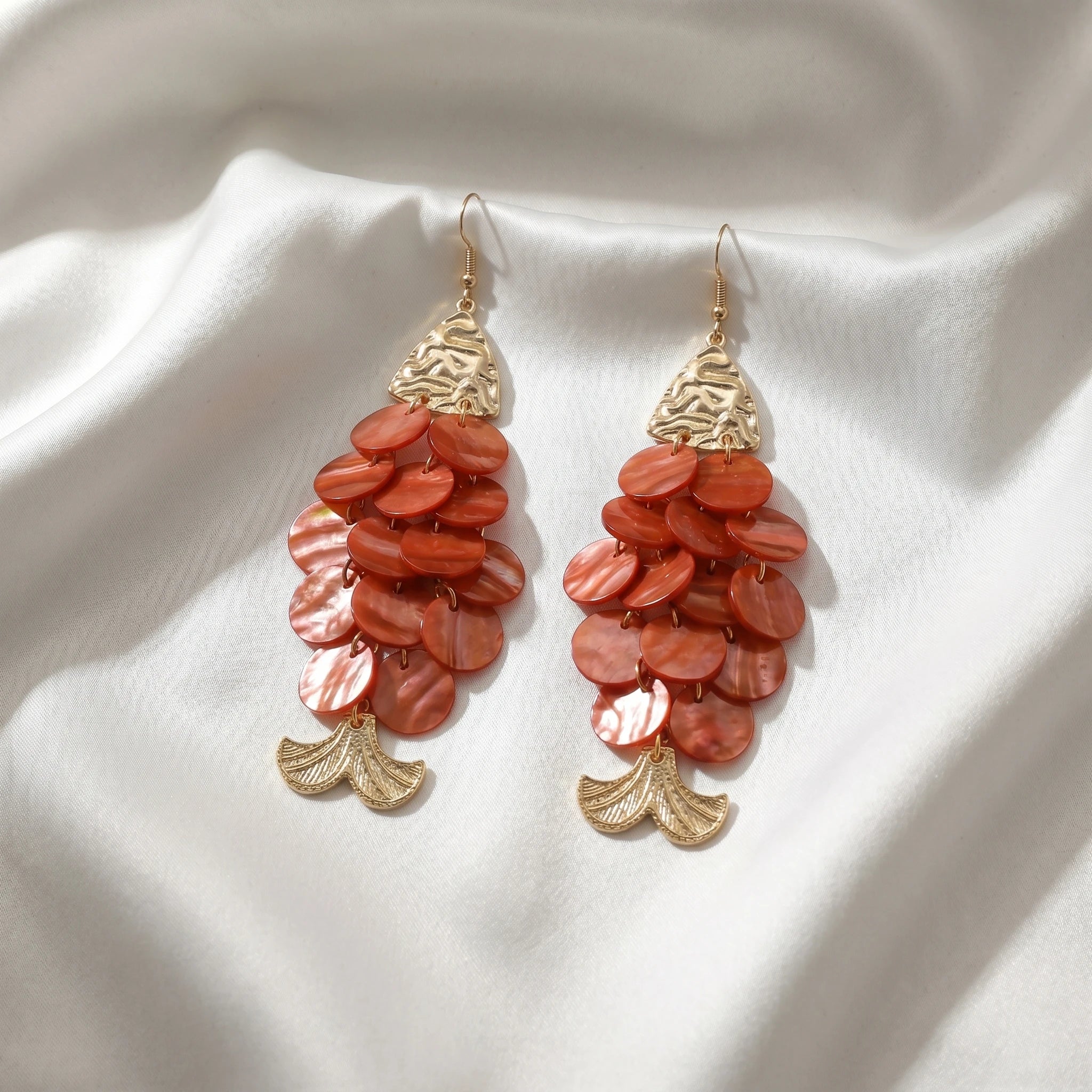 Obega Shell Earrings — Boho Chic Drop Earrings