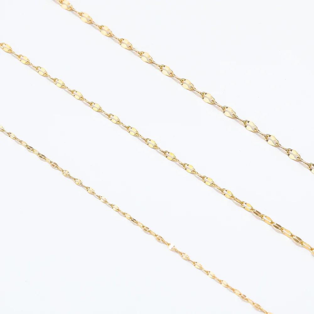 Luksteel Stainless Steel Cable Chain — 2 Meter Gold & Steel Jewelry Findings