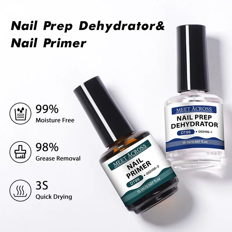MEET ACROSS Nail Prep Dehydrate Kit — Long Lasting Gel Polish Set