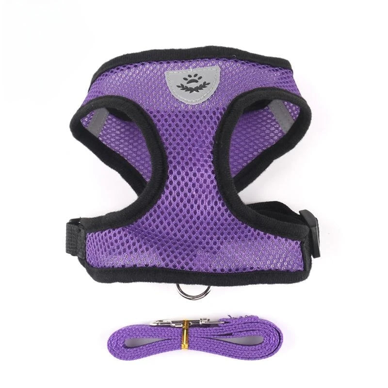 RPXBGUCKARHG Breathable Mesh Pet Harness and Leash Set — Reflective Walking Vest