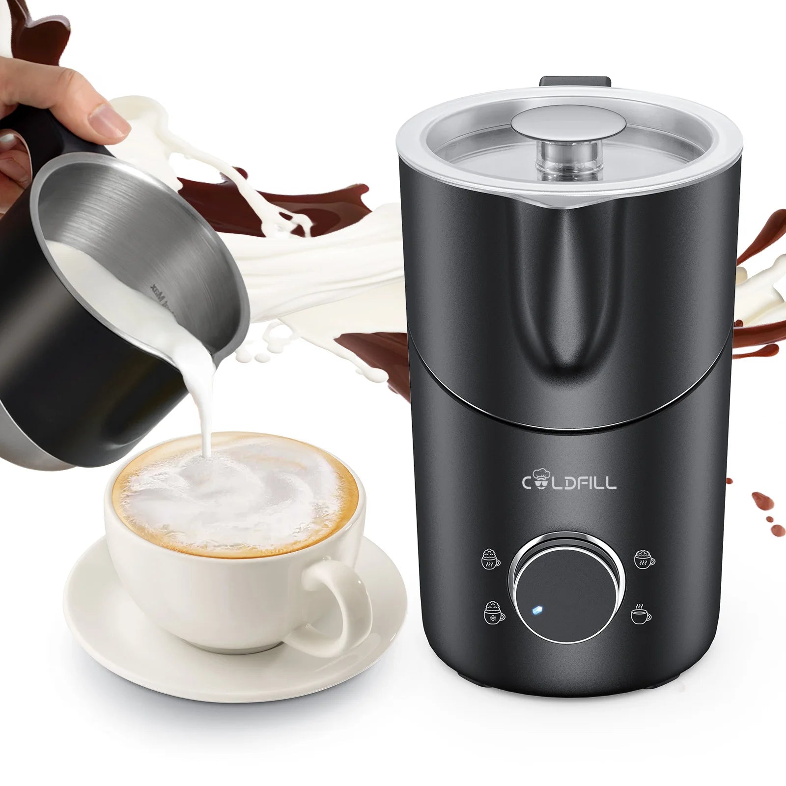 UHOST 8-in-1 Electric Milk Frother — Large Capacity Coffee Steamer