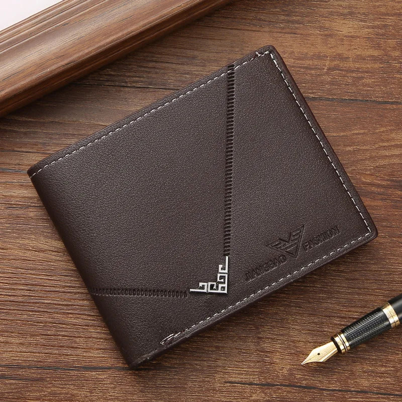 Men's Slim Bifold Wallet — Compact Leather Money Clip & Card Holder
