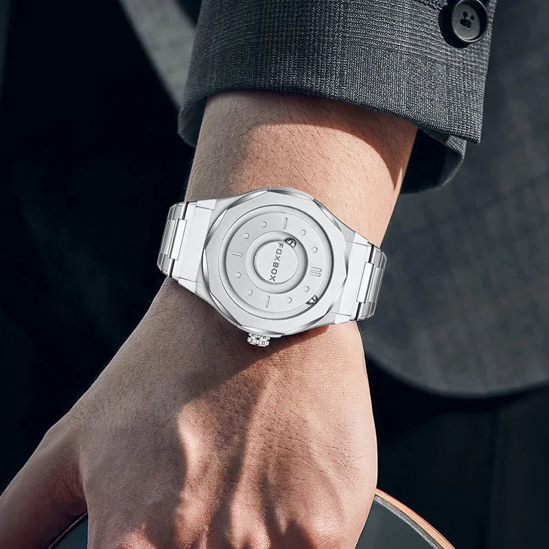 foxbox Magnetic Levitation Men's Watch — Luxury Quartz Wristwatch with Unique Pointer