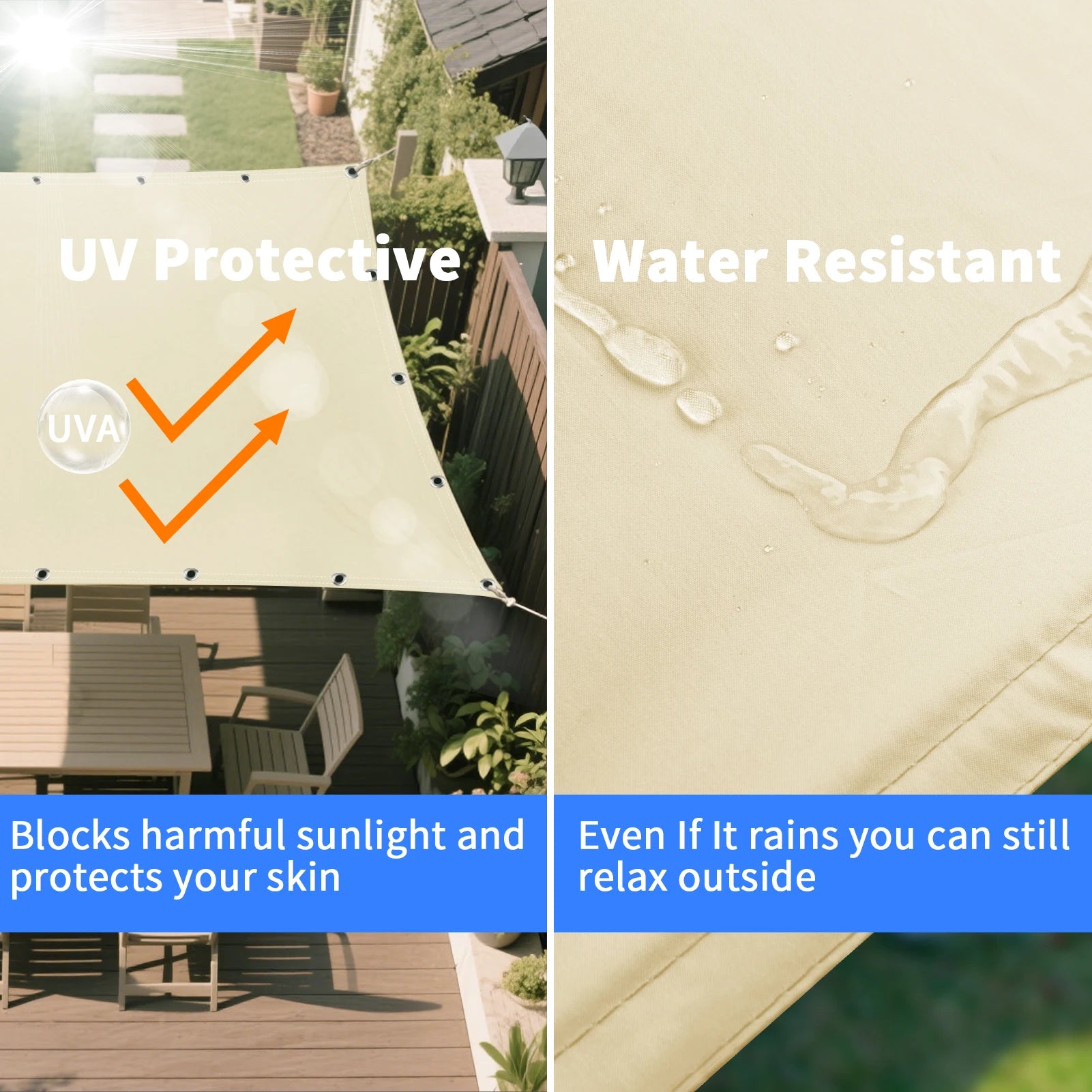 Waterproof Shade Sail — UV Block Outdoor Canopy for Patio & Garden