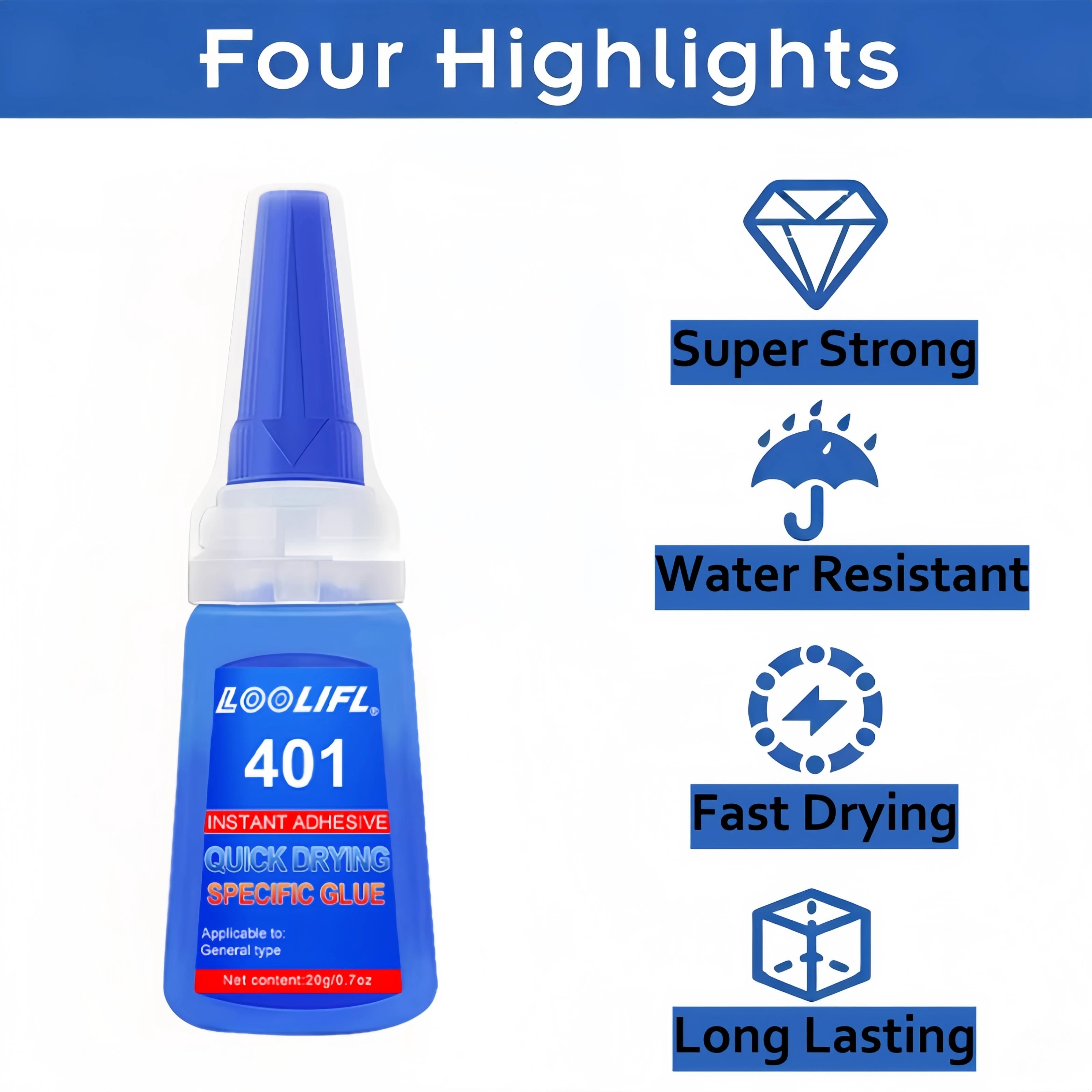 LOOLIFL Super Strong Nail Glue — Quick-Drying Instant Adhesive for DIY Manicures
