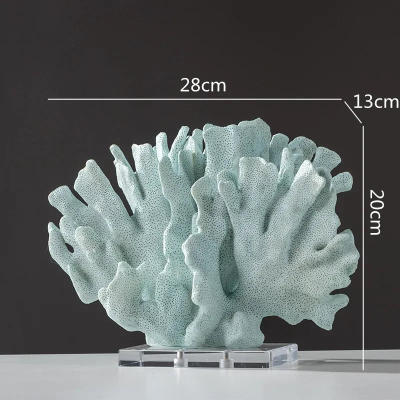 ZIZI FISH Resin Coral Sculpture — Decorative Hollow Crystal Ornament