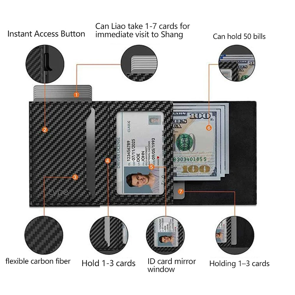 FZCSPEED Slim Pop-Up Wallet — RFID Blocking Aluminum Card Holder