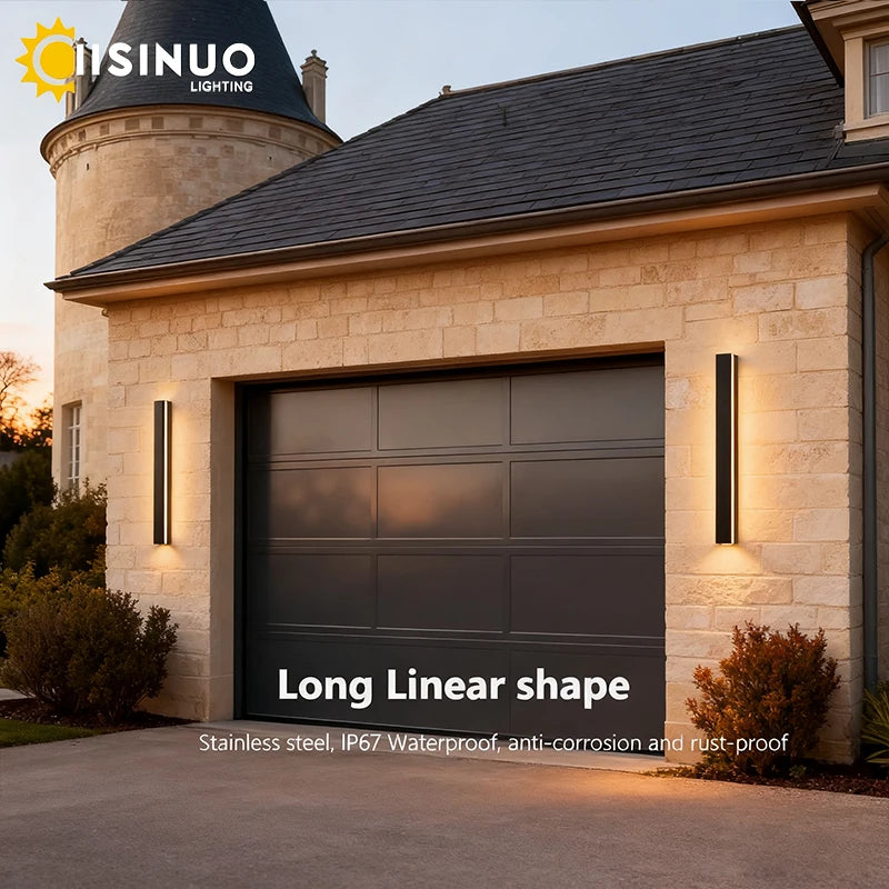 IISINUO LED Outdoor Wall Lamp — Waterproof Linear Sconce for Garden & Porch
