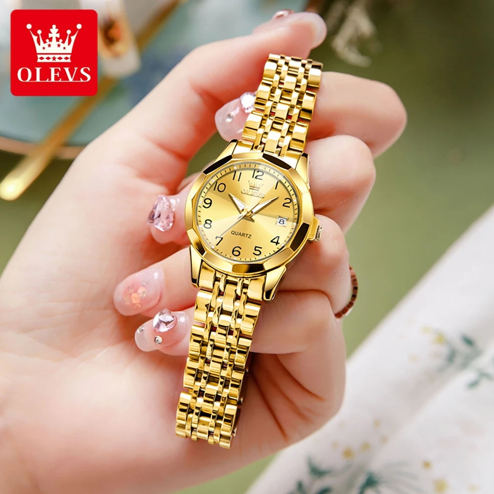 OLEVS 9970 Quartz Wristwatch — Stainless Steel Men's Watch with Date Display