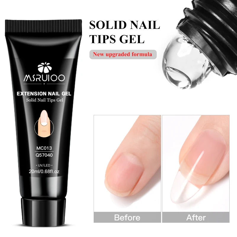 MSRUIOO Solid Nail Glue Gel — Long Lasting Adhesive for Press On Nails