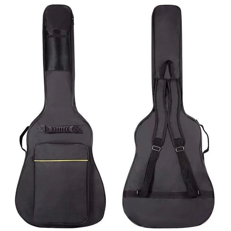 Acoustic Guitar Gig Bag — Waterproof Padded Backpack Case, Black