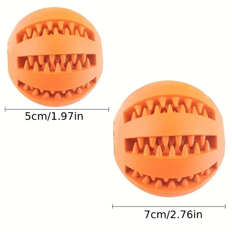 Durable Rubber Pet Toy Ball — Bite Resistant Treat Feeder & Chew Toy