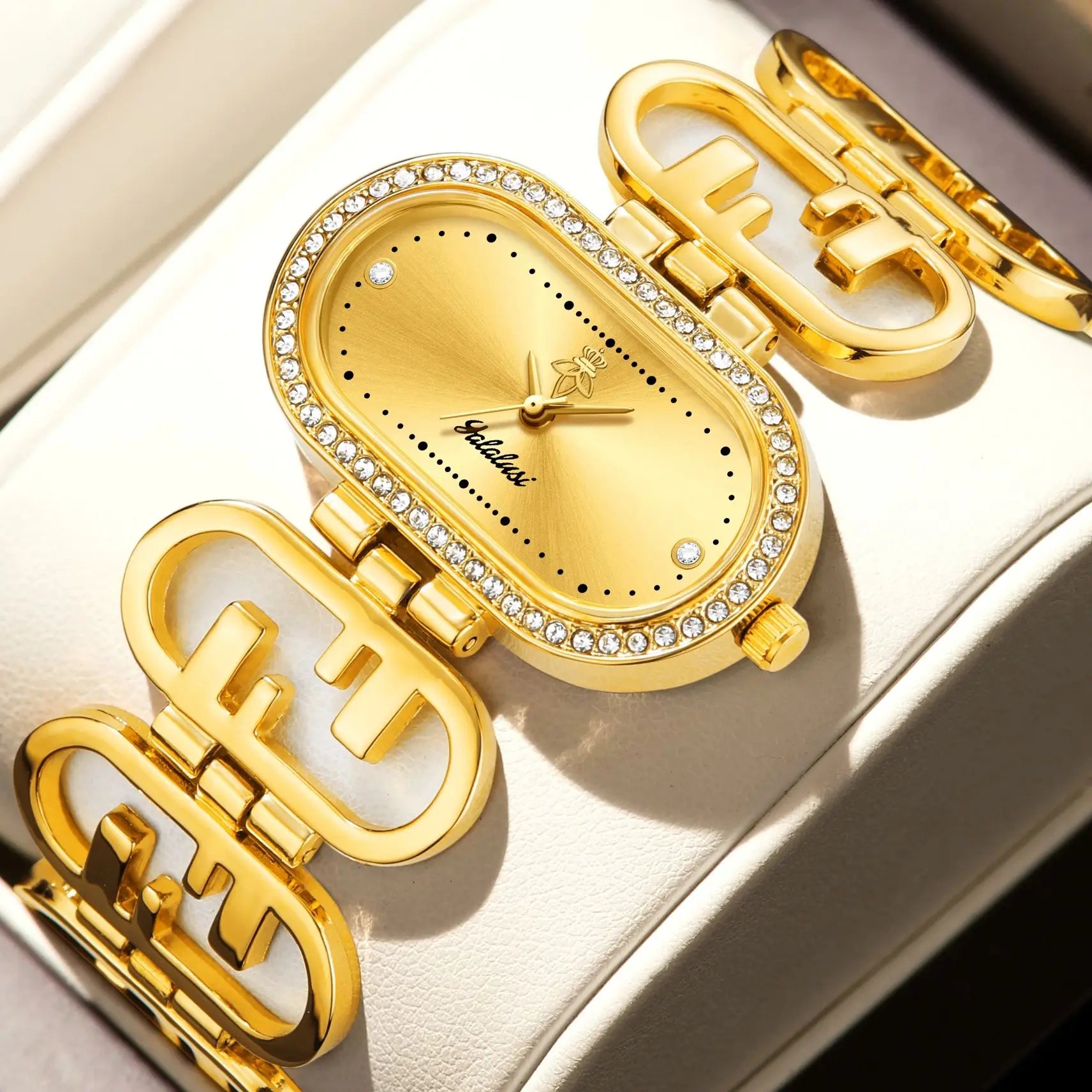 YaLaLuSi Women's Quartz Watch — Elegant Oval Bracelet Timepiece