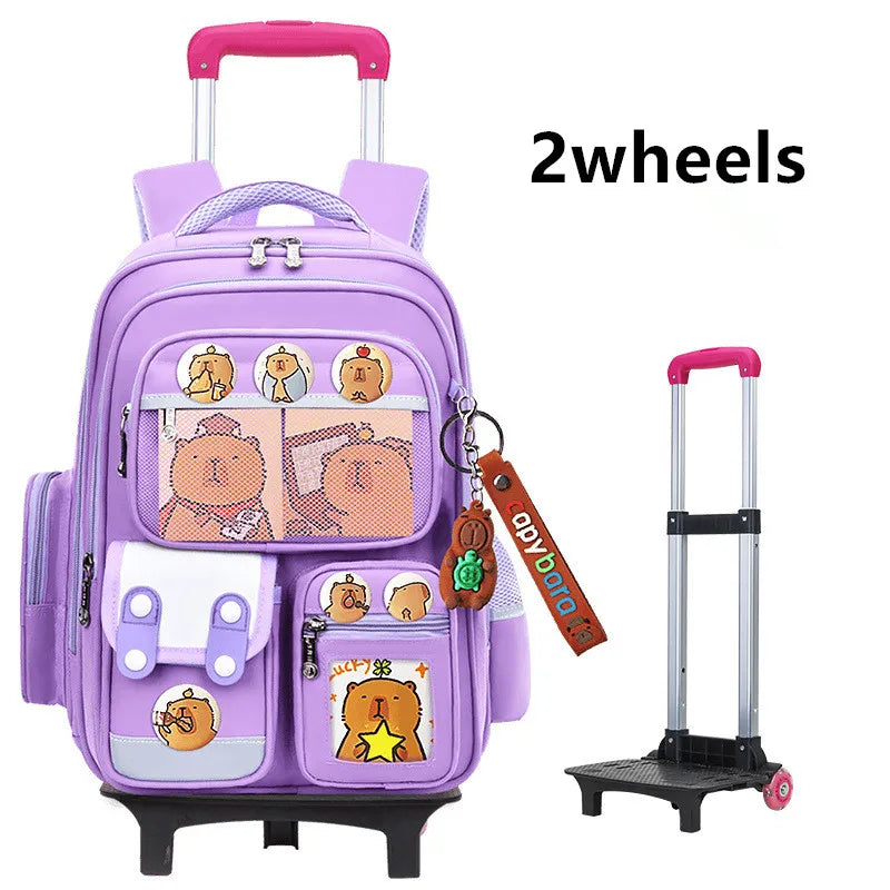 Kids Rolling School Bag — High Capacity Trolley Backpack with Wheels