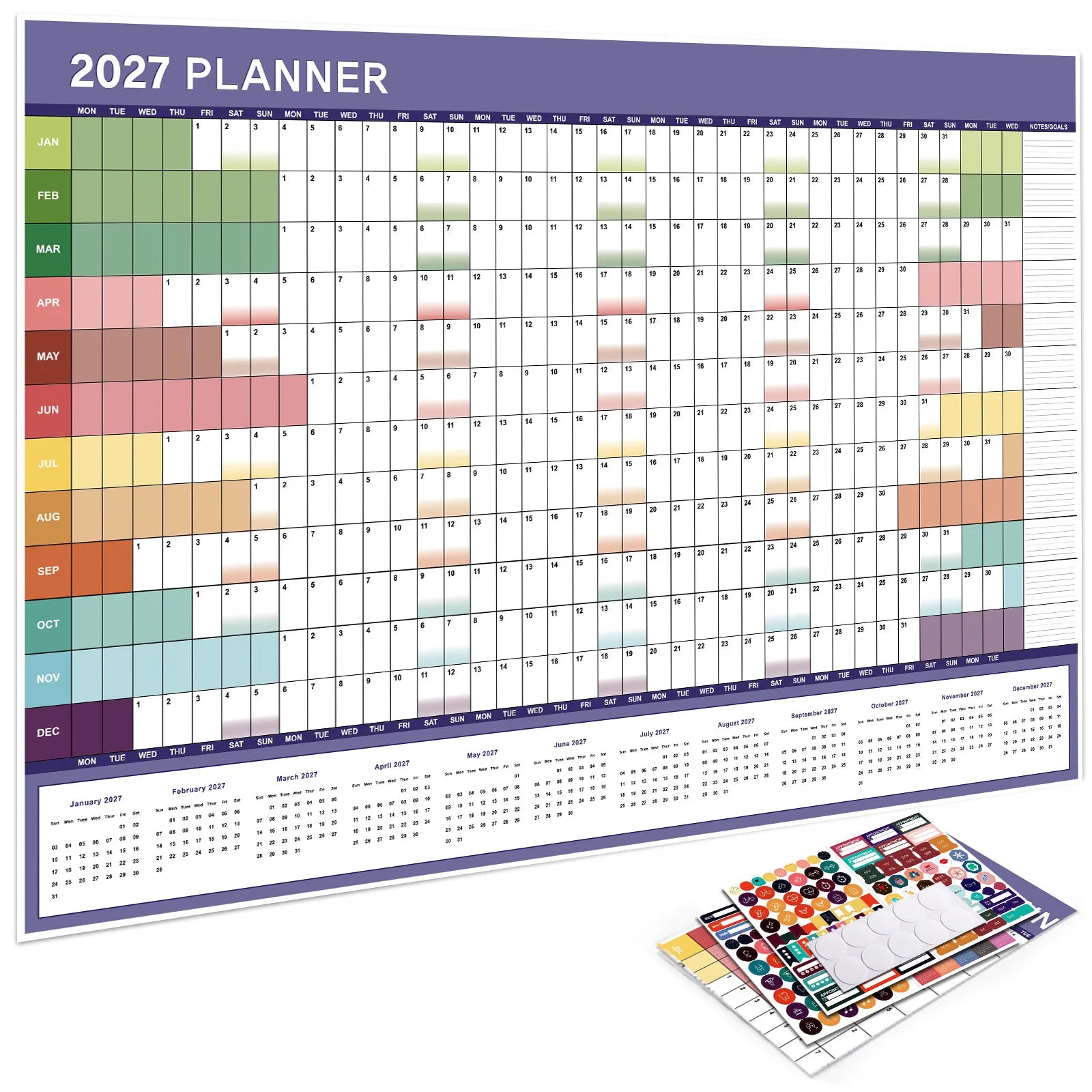 2026 Large Wall Calendar — Daily and Weekly Planner for Organization