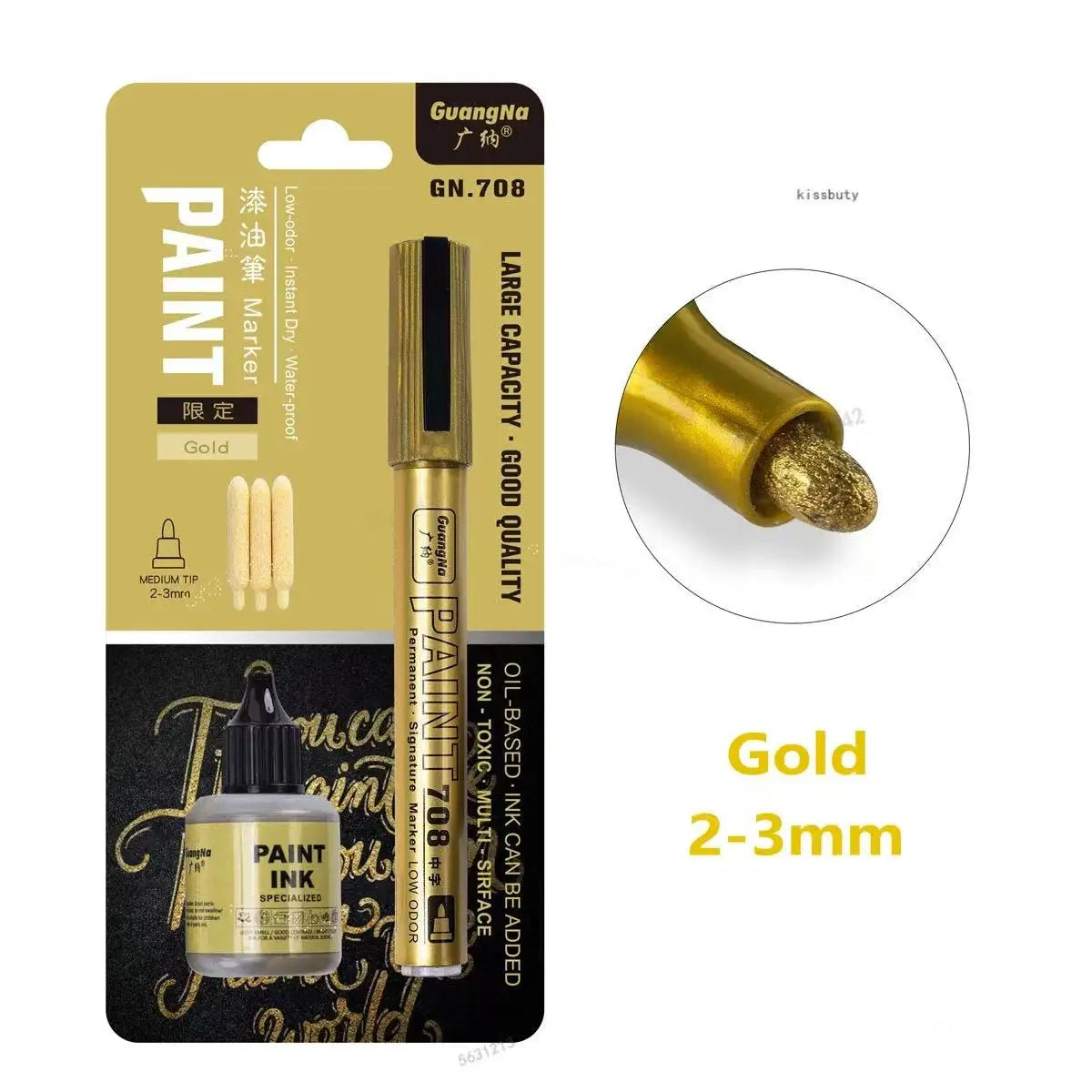 GN Metallic Paint Marker Pens — Permanent Oil-Based Art Set for DIY Crafts