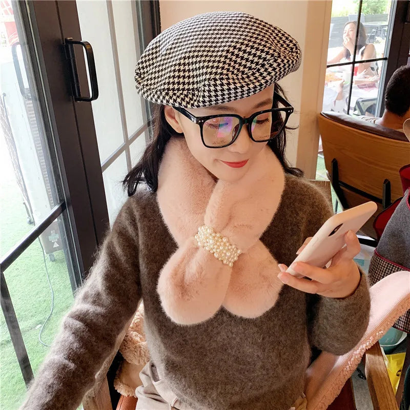 Faux Rabbit Fur Neck Scarf — Soft Plush Winter Warmer & Windproof Accessory