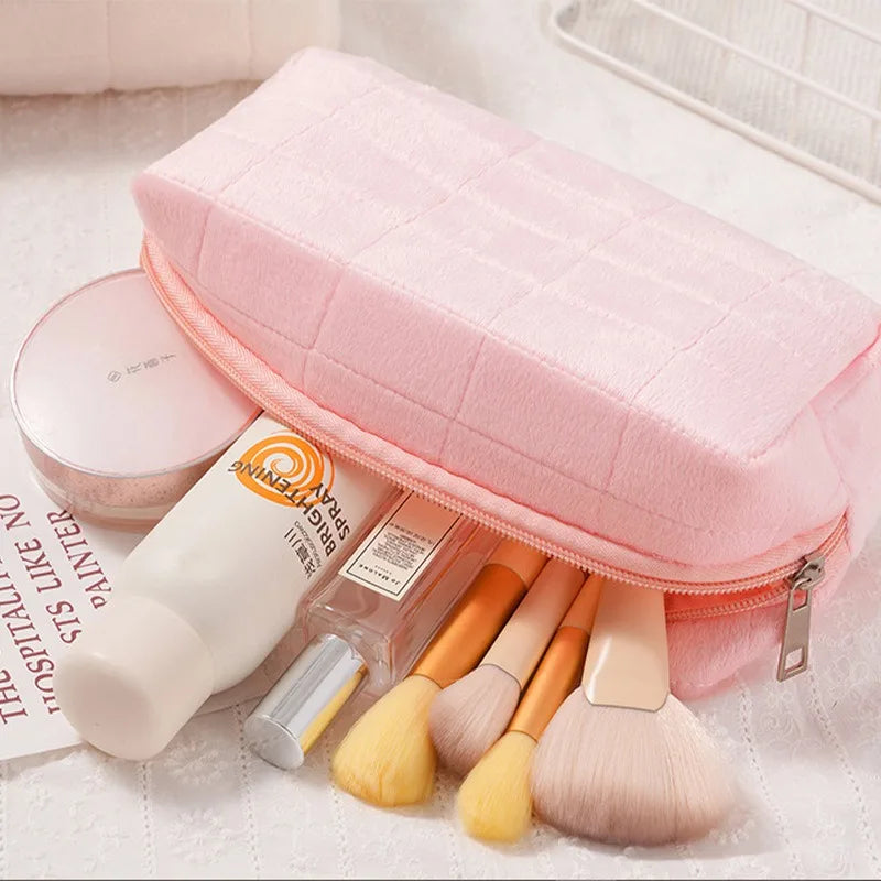 Plush Cosmetic Storage Bag — Large Capacity Travel Organizer