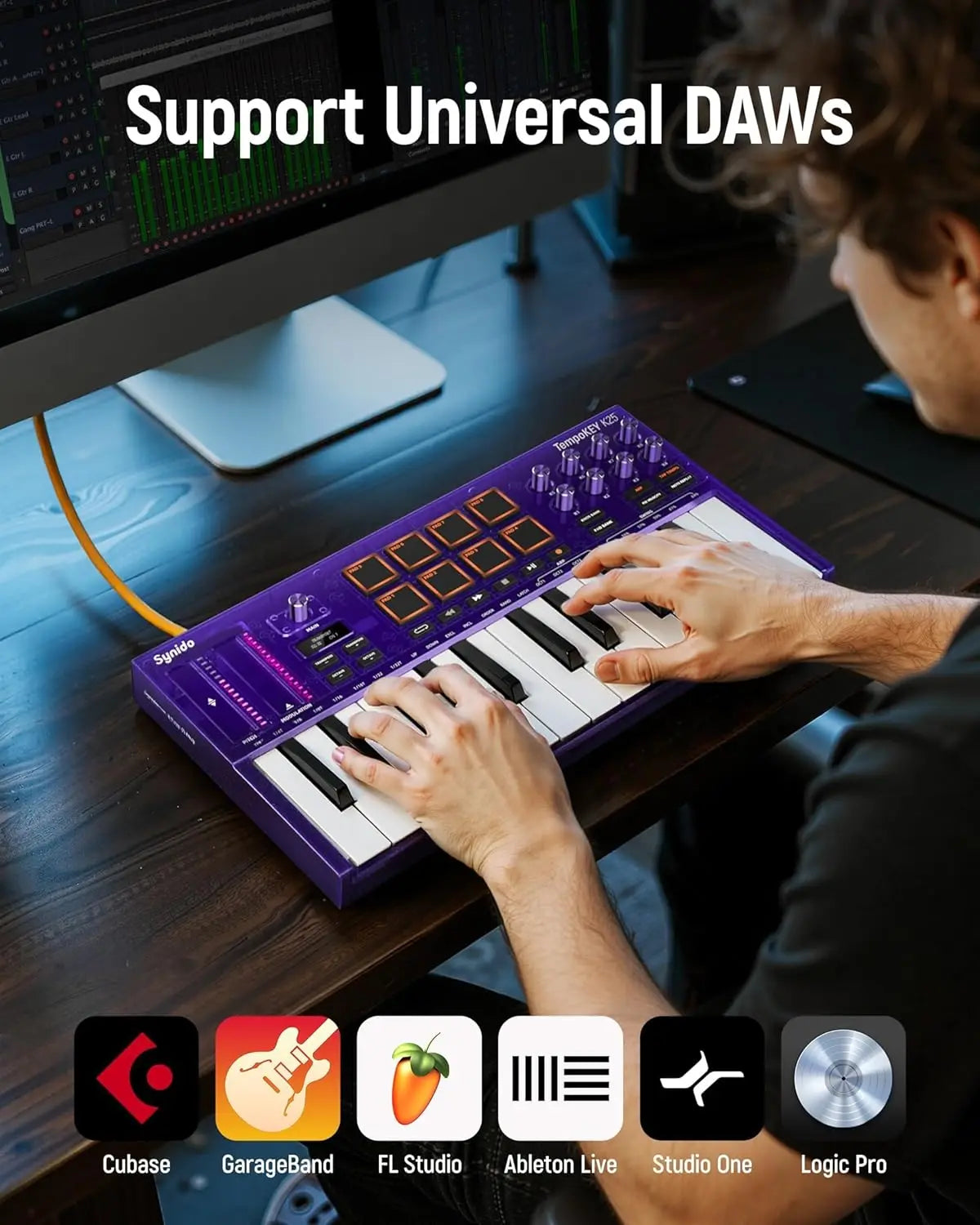 Synido Tempokey K25 MIDI Keyboard Controller — Compact Beat Maker for Music Production