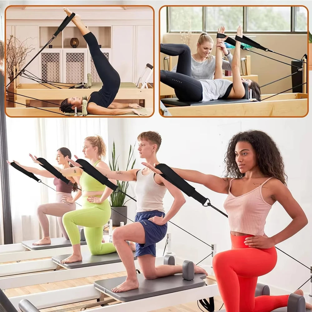 hufuch Double Loop Pilates Straps — Padded Reformer Exercise Equipment