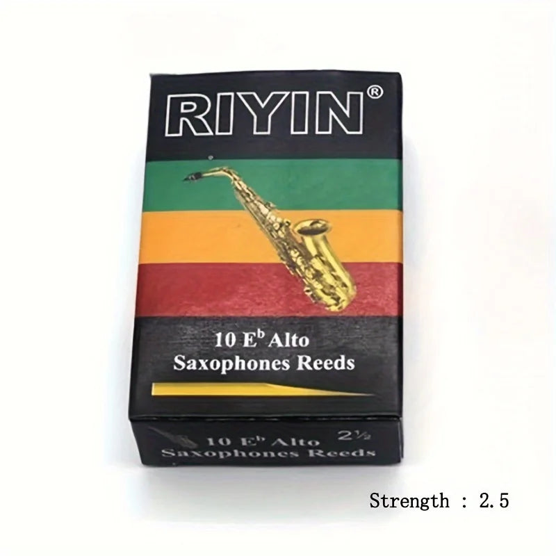 Alto Saxophone Reeds — Traditional Bamboo Reeds for Eb Saxophone, 10-Pack